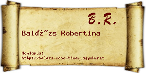 Balázs Robertina névjegykártya